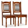 Dining Chairs 2 pcs Solid Wood with Honey-coloured Finish Classic Quantity in Package 2 