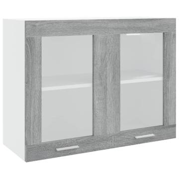 Hanging Glass Cabinet Grey Sonoma 80x31x60 cm | HipoMarket UK