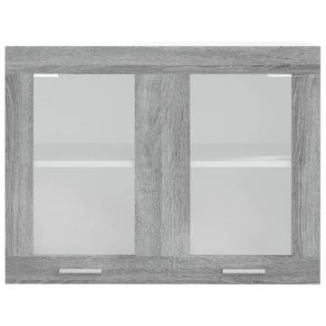 Hanging Glass Cabinet Grey Sonoma 80x31x60 cm | HipoMarket UK