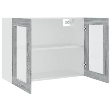 Hanging Glass Cabinet Grey Sonoma 80x31x60 cm | HipoMarket UK