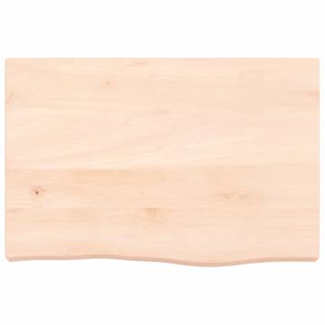 Solid Wood Bathroom Countertop 60x40 cm - Untreated Oak