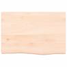 Solid Wood Bathroom Countertop 60x40 cm - Untreated Oak