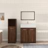 3 Piece Bathroom Furniture Set Brown Oak Engineered Wood Colour brown oak Number of 3 