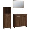 3 Piece Bathroom Furniture Set - Brown Oak Wood | HipoMarket