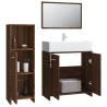 3 Piece Bathroom Furniture Set - Brown Oak Wood | HipoMarket