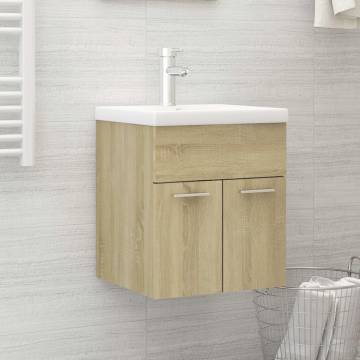 Sink Cabinet with Built-in Basin - Sonoma Oak | Hipomarket