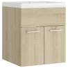 Sink Cabinet with Built-in Basin - Sonoma Oak | Hipomarket