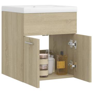 Sink Cabinet with Built-in Basin - Sonoma Oak | Hipomarket