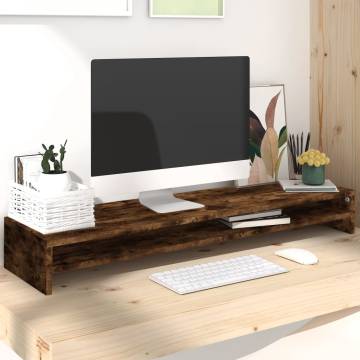 Monitor Stand Smoked Oak - Elevate Your Workspace | HipoMarket