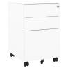 Mobile File Cabinet White - Durable Steel, 39x45x60 cm