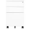 Mobile File Cabinet White - Durable Steel, 39x45x60 cm