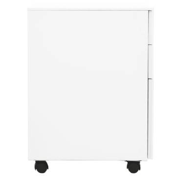 Mobile File Cabinet White - Durable Steel, 39x45x60 cm