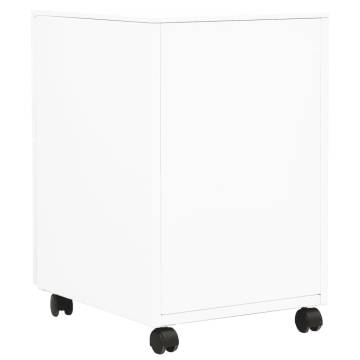 Mobile File Cabinet White - Durable Steel, 39x45x60 cm