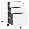 Mobile File Cabinet White - Durable Steel, 39x45x60 cm