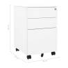 Mobile File Cabinet White - Durable Steel, 39x45x60 cm