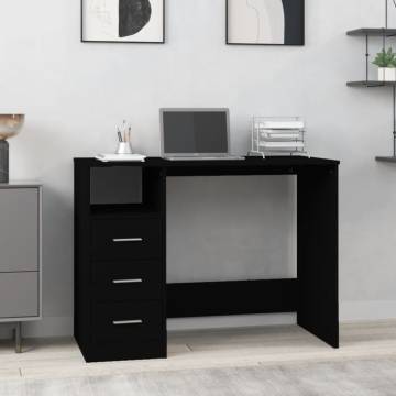 Stylish Black Desk with Drawers - 102x50 cm | HipoMarket