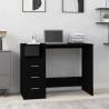 Desk with Drawers Black 102x50x76 cm Engineered Wood Colour black 