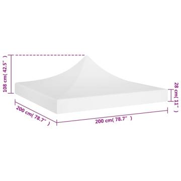 Party Tent Roof 2x2m White - Durable & UV Resistant