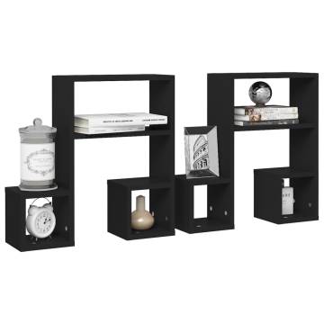 Stylish Black Wall Shelf Set - 50x15x50 cm | HipoMarket