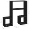 Stylish Black Wall Shelf Set - 50x15x50 cm | HipoMarket