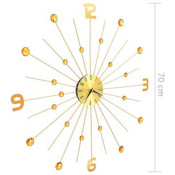 Stunning Golden Metal Wall Clock - 70 cm | Hipo Market