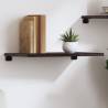 Wall Shelf Dark Brown 60x30x2 cm Treated Solid Wood Oak Colour dark brown Size 60 x 30 x 2 cm Quantity in Package 1 