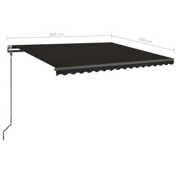 Manual Retractable Awning 4x3.5m - Anthracite | HipoMarket