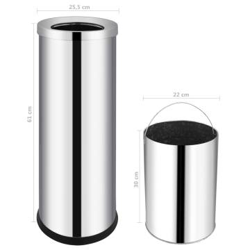 Elegant 32L Stainless Steel Waste Bin for Hotels & Restaurants