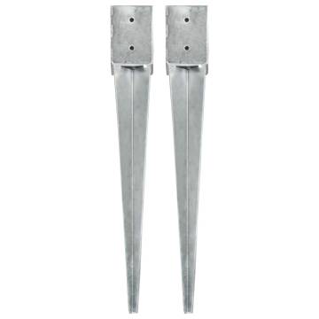 Ground Spikes 2 pcs Silver - Durable Galvanised Steel