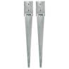 Ground Spikes 2 pcs Silver 10x10x76 cm Galvanised Steel Size 10 x 10 x 76 cm Quantity in Package 2 