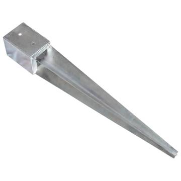 Ground Spikes 2 pcs Silver - Durable Galvanised Steel