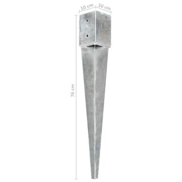 Ground Spikes 2 pcs Silver - Durable Galvanised Steel