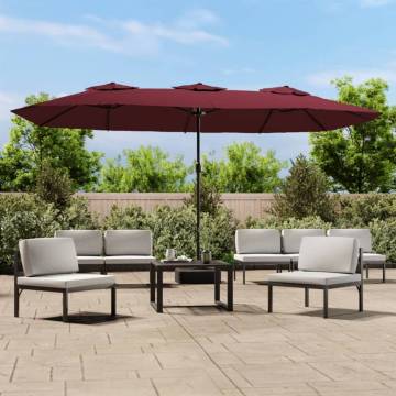 Double-Head Parasol Bordeaux Red 449x245 cm - Hipomarket