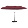 Double-Head Parasol Bordeaux Red 449x245 cm - Hipomarket