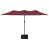 Double-Head Parasol Bordeaux Red 449x245 cm - Hipomarket