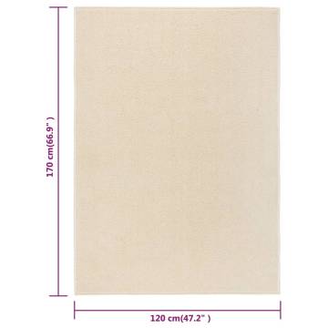 Cream Short Pile Rug 120x170 cm for Elegant Living Spaces