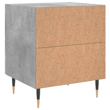 Modern Concrete Grey Bedside Cabinet - Stylish Storage Solution