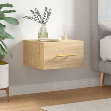 Wall-Mounted Bedside Cabinet Sonoma Oak - Stylish & Functional