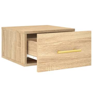 Wall-Mounted Bedside Cabinet Sonoma Oak - Stylish & Functional