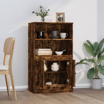 Stylish Highboard in Smoked Oak | 60x35.5x103.5 cm