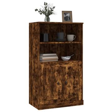 Stylish Highboard in Smoked Oak | 60x35.5x103.5 cm