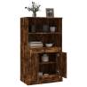 Stylish Highboard in Smoked Oak | 60x35.5x103.5 cm