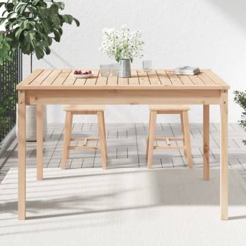 Garden Table 121x82.5cm - Solid Pine Wood for Outdoor Use