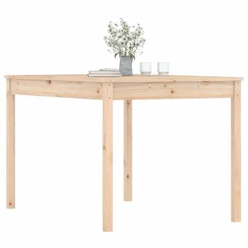 Garden Table 121x82.5cm - Solid Pine Wood for Outdoor Use