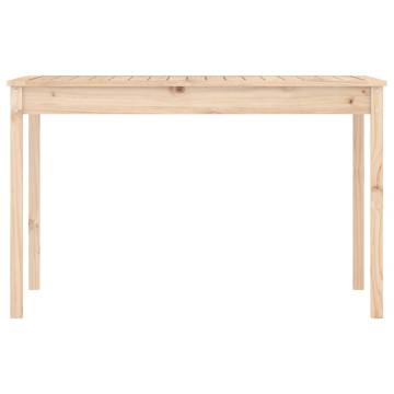 Garden Table 121x82.5cm - Solid Pine Wood for Outdoor Use