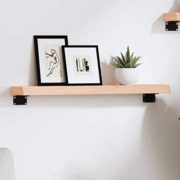 Untreated Solid Wood Oak Wall Shelf 60x10x4 cm | HipoMarket