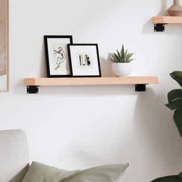 Untreated Solid Wood Oak Wall Shelf 60x10x4 cm | HipoMarket