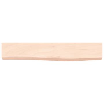 Untreated Solid Wood Oak Wall Shelf 60x10x4 cm | HipoMarket