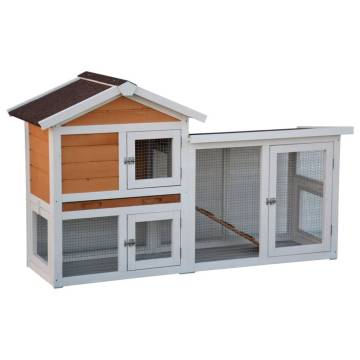 Queensland White & Brown Rabbit Hutch | @Pet - 147x53x85 cm