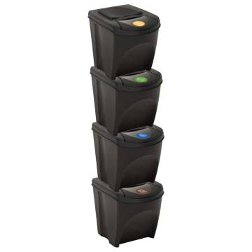 Stackable Dustbins 4 pcs Anthracite 100 L - Convenient & Hygienic